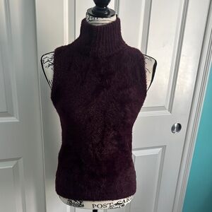 Cozy Burgundy Fuzzy Turtleneck Sweater